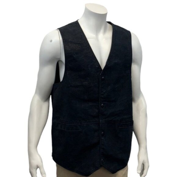 NRA Authentic Leather Gear Vest Concealed Carry Black Suede w/Snap Men's Large - Picture 5 of 11